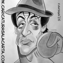 Caricaturas de famosos: Sylvester stallone como Rocky Balboa