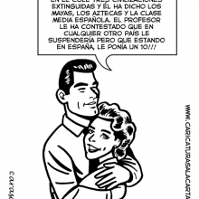 Humor gráfico sobre clase media española con Montoro y Rajoy en caricaturas digitales