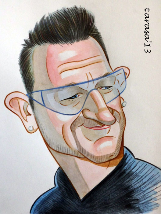 Caricatura de Bono de U2