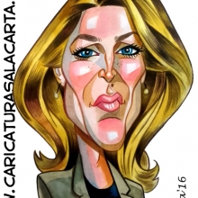 Caricaturas de famosos: Gillian Anderson, Scully en Expediente X