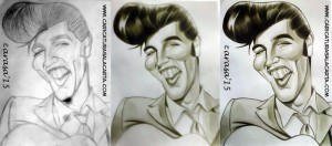 Montaje caricatura de Elvis Presley