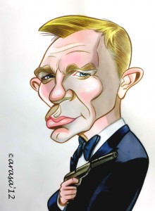Caricatura James Bond Daniel Craig