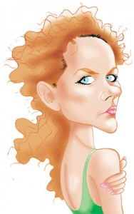 Caricaturas de famosos: Nicole Kidman, digital