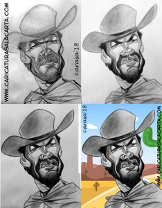 Caricaturas de famosos: Clint Eastwood en 4 fases