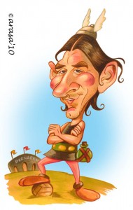 Caricatura acuarela de Messi