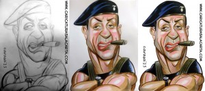 Caricaturas de famosos: Sylvester Stallone, proceso