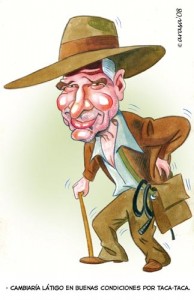 Caricatura de Harrison Ford como Indiana Jones