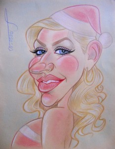 Caricatura navideña de Christina Aguilera