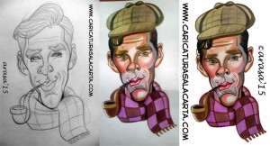 proceso de creación de caricaturas de famosos: Benedict Cumberbatch (Sherlock)