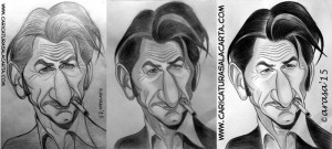 Caricaturas de famosos: Sean Penn (proceso)