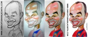 Caricaturas de futbolistas: Andres Iniesta (proceso de creación)