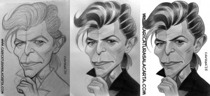 Caricaturas de famosos: David Bowie (proceso de creación)