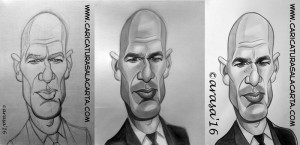 Caricaturas de famosos: proceso de creación de la caricatura de Zinedine Zidane