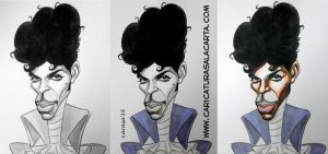 Caricaturas de famosos: Prince (proceso de creación)