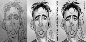 Caricaturas de famosos Nicolas Cage (proceso de creación)