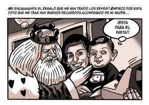 Ilustraciones con caricaturas personalizadas digitales para cómic. Reyes Magos