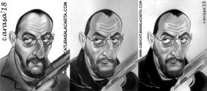 Caricaturas de famosos: Jean Reno, montaje en 3 fases