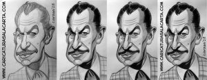 Caricatura de Vincent Price en 4 fases