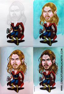 Caricaturas de famosos: Chris Hemsworth en 4 fases