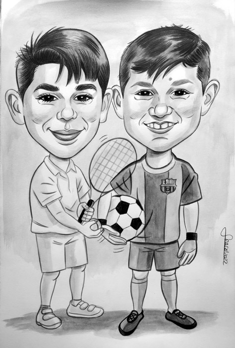 Caricatura en blanco y negro para Marionna