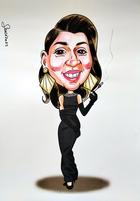 Caricatura de cine para Mercedes: Audrey Hepburn