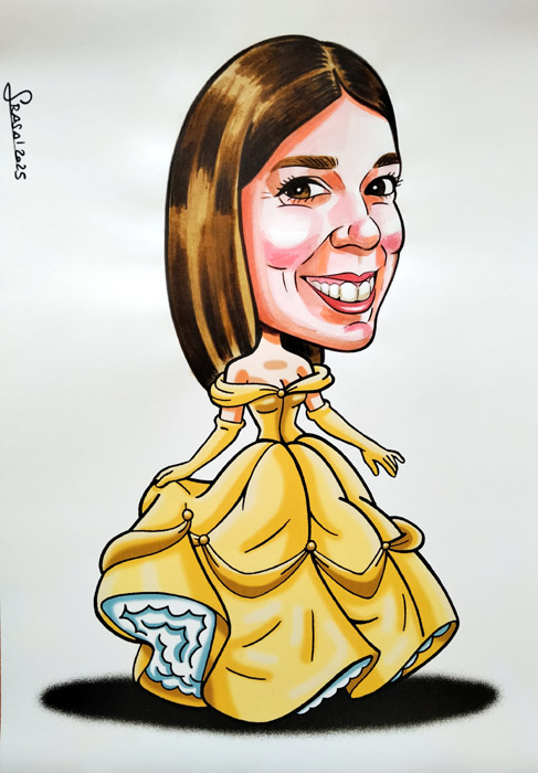 Caricatura de cine para Mercedes: Bella