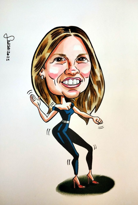 Caricatura de cine para Mercedes: Grease