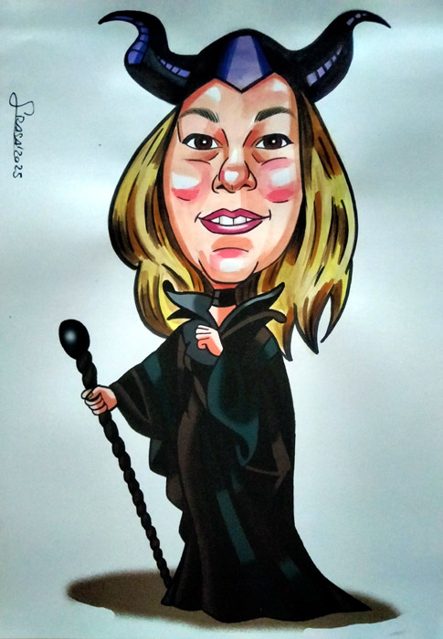 Caricatura de cine para Mercedes: Maléfica