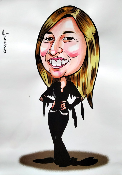 Caricatura de cine para Mercedes: Morticia Addams