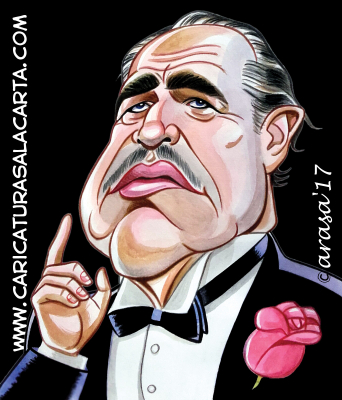 Actores clásicos: caricatura o ilustración de Marlon Brando