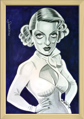 caricaturas-ilustraciones-artesanales-famosos-actores-clasicos-actrices-clasicas-caricatura-acuarela-a3-actriz-bette-davis Actores clásicos: caricatura o ilustración de Bette Davis