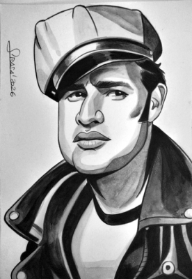 Actores clásicos: caricatura o ilustración de Marlon Brando