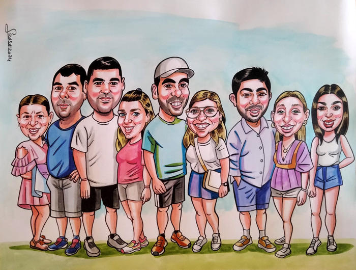 Caricatura personalizada de grupo