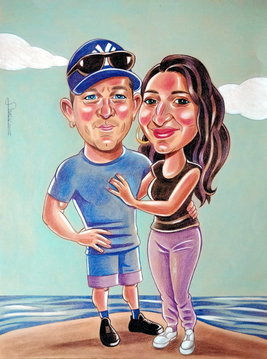 Caricatura grande al pastel para Natalia