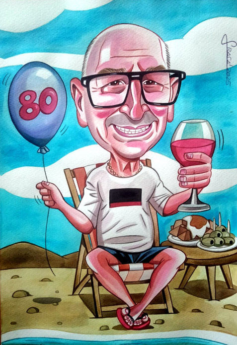 Caricatura a acuarela regalo de Amalia