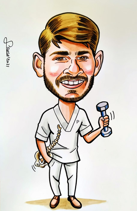 Caricatura a rotulador para Charo
