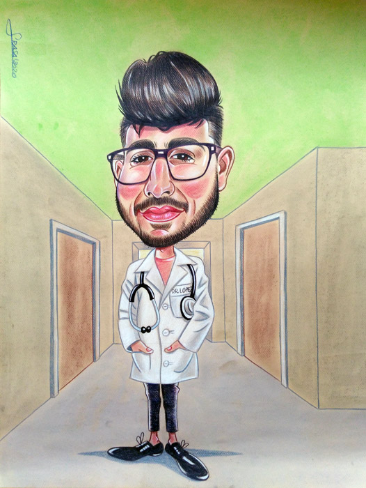 Caricatura al pastel para Noelia
