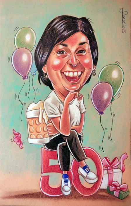 Caricaturas personalizadas al pastel para Laura