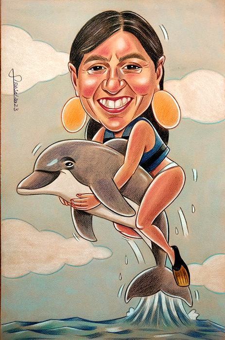 Caricaturas personalizadas al pastel para J. Manuel