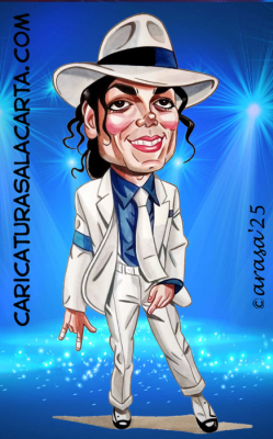 caricaturas-de-famosos-cantantes-caricatura-rapida-acuarela-lapiz-color-cantante-michael-jackson-01 Caricatura del cantante Michael Jackson