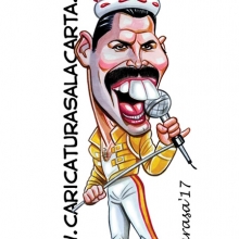 Caricaturas de famosos cantantes: Freddie Mercury