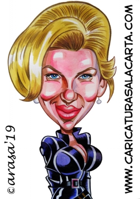 Caricaturas de famosos actores: Scarlett Johansson es La viuda Negra para Marvel