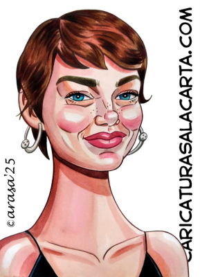Caricatura de la actriz Emma Stone