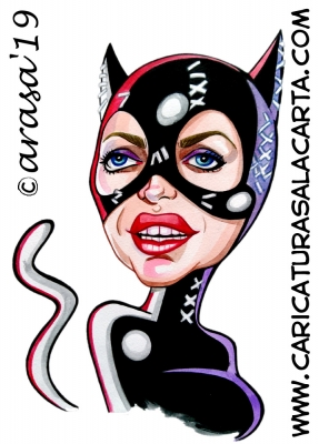Caricaturas famosos Michelle Pfeiffer Catwoman Maléfica
