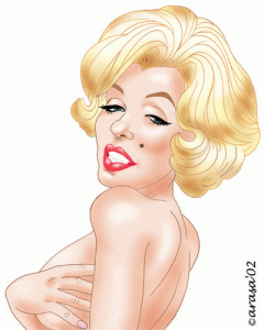 Caricaturas de famosos: Marilyn Monroe, digital