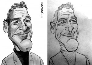 Caricatura en proceso de Paul Newman