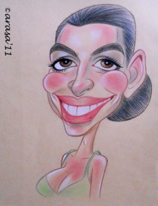 Caricaturas de famosos: Anne Hathaway, pastel