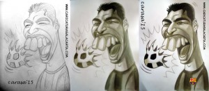 caricaturas_famosos_futbolistas_barça_luis_suarez_proceso_de_creacion Proceso de la caricatura del futbolista Luis Suarez