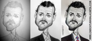 Caricaturas de famosos futbolistas: creación de la caricatura del entrenador Luis Enrique