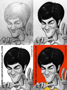 Caricaturas de famosos: Bruce Lee (creación)